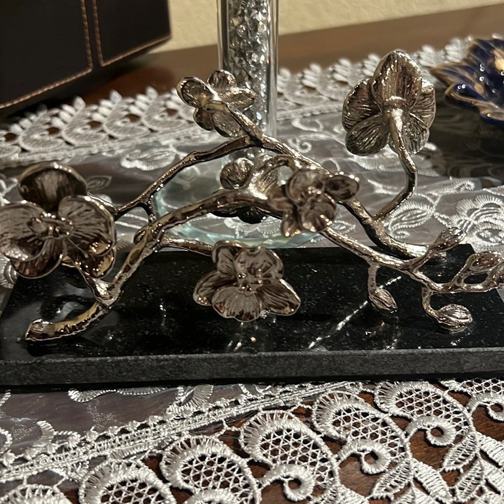 Michael Aram white orchid napkin holder